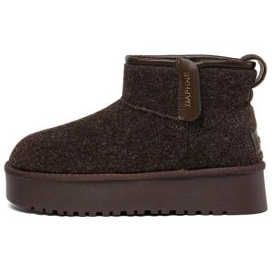 Женские зимние ботинки DAPHNE войлочные на платформе, кофейный