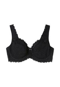 Бюстгальтер на косточках с непрозрачным кружевом и боковыми поддержками sheego, цвет Schwarz  B