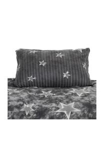 Комплект постельного флисового белья Cofi с принтом звезд, 155x220 см, серый