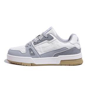 KFT Белые серые унисекс скейтерские кроссовки на низком ходу с облачным принтом, утолщенной подошвой, износостойкие, легкие и дышащие, цвет White Gray