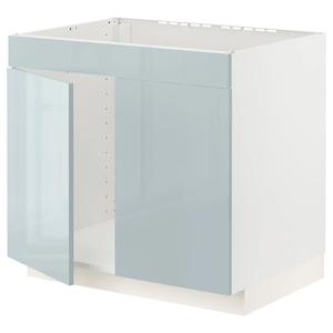 Напольный шкаф с раковиной с 2 ​​дверцами/спереди METOD IKEA, 80x60x70 см, цвет white/kallarp light grey-blue