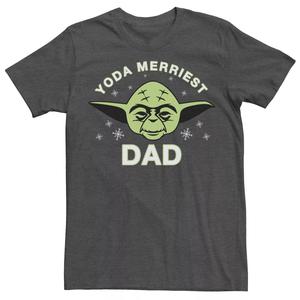 Мужская рождественская футболка Yoda Merryest Dad Star Wars