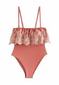 Купальник Next BANDEAU EMBRIODERED FRILL TUMMY SHAPING CONTROL, Rose Pink/Pink