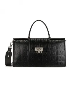 Кожаная сумка чемодан с ручкой и ремешком Kazar, черный