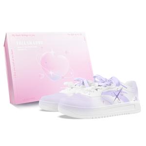 ANTA Женские бело-фиолетовые скейтерские кеды с противоскользящей подошвой и устойчивостью к истиранию, цвет White Purple