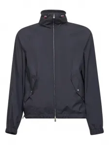 Куртка с высоким воротником и кулиской Brunello Cucinelli, синий