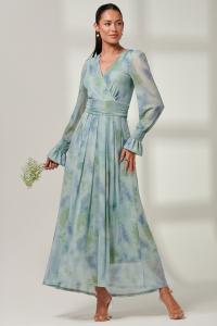 Сетчатое платье макси с эффектом тай-дай Jolie Moi, синий