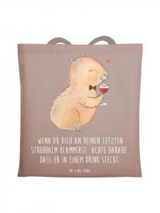 Mr. & Mrs. Panda Сумка Uni Bag Capybara Wine с надписью коричневыми пастельными тонами