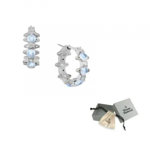 Vivienne Westwood Серьги из латуни Warwick для женщин Blue Diamond/Silver