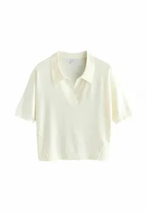 Поло высокого кроя, приятное на ощупь. Next, Ecru