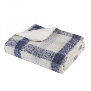 Плед Woolrich Bloomington из искусственного мохера и шерпы, синий