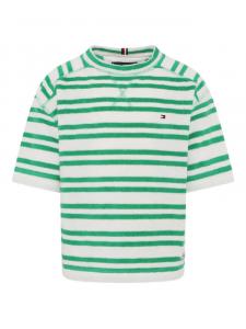 Полосатый топ с короткими рукавами Tommy Hilfiger Junior, белый