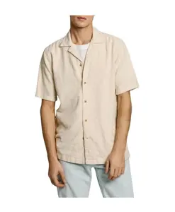 Бежевая рубашка с коротким рукавом Ансель Pepe Jeans, бежевый