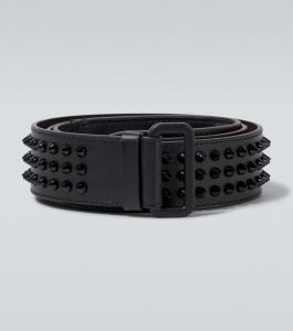 Кожаный ремень Loubi с шипами Christian Louboutin, черный