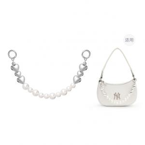 Lan Bao Fan Металлическая сумка для женщин с жемчужной цепочкой, Silver Heart Pearl Decorative Chain 38cm
