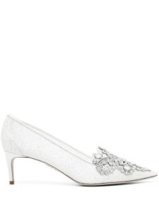 Кружевные туфли Veneziana 60 René Caovilla, серебристый