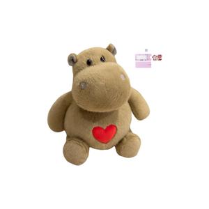 Плюшевая игрушка милый бегемот с сердцем высота 25см/35см AOLETU