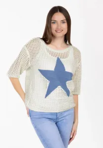 Пуловер, круглый джемпер Key Largo, Offwhite/Blue