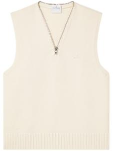 Courrèges жилет на молнии с V-образным вырезом, нейтральный цвет