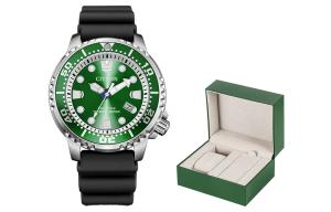 CITIZEN Часы PROMASTER Series Solar Quartz Movement Rubber Strap Watch Men's Watch Green Dial, Green