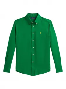 Льняная рубашка с вышивкой Polo Pony Polo Ralph Lauren Kids, зеленый