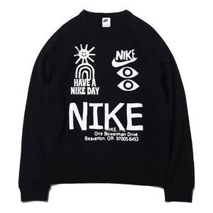 Толстовка Men's Nike Logo Round Neck Printing Long Sleeves Pullover Black, черный