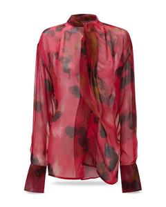 Шелковая блуза с драпировкой Victoria Beckham, розовый