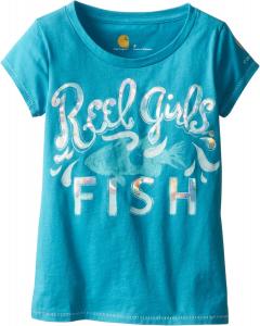 Carhartt Girls 2-6X Reel Girls Fish Screen Print, Algiers Blue