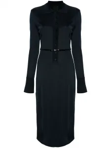 Платье миди с воротником поло и поясом Givenchy, синий