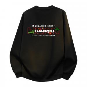 Свитшот с круглым вырезом Unisex HUANQIU, черный (fleece-lined)