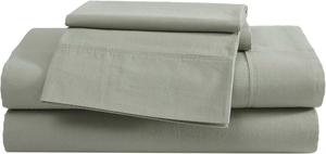 Комплект постельного белья Eddie Bauer размера Queen, из стираного перкаля с глубокими карманами, очень мягкий, 100% роскошный хлопок с гладким перкалевым плетением (зеленый перкаль, размер Queen), Percale Green