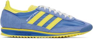 Желто-синие кроссовки Adidas Originals Edition SL72 Sporty & Rich, Real blue/Light yellow