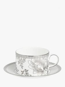 Фарфоровая чашка с блюдцем Silver Tonquin Bone China Wedgwood, 235ml