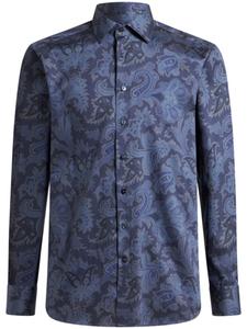 ETRO поплиновая рубашка с принтом пейсли, синий