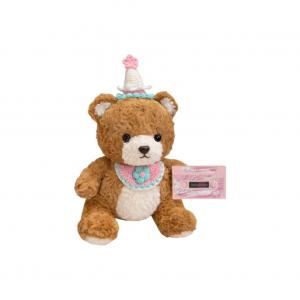 Мягкая плюшевая кукла Birthday Hat Bib Bear Warrior высотой 30 см PUDOWRABBIT