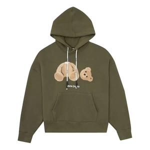 Толстовка ss21 bear hoodie 'military brown' Palm Angels, зеленый