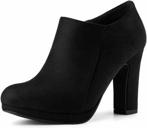 Женские ботильоны Allegra K на платформе с круглым носком и массивным каблуком, Black