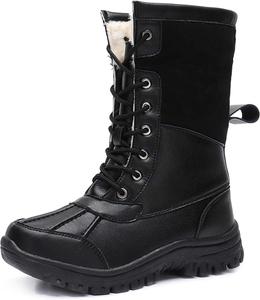 Мужские и женские зимние снегоступы, водонепроницаемые, с теплой флисовой подкладкой, зимние походные ботинки до щиколотки, противоскользящие, подходят для холодной погоды, прогулок, работы и спорта Generic, черный