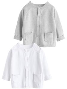 Вязаный кардиган Next, цвет Grey/White