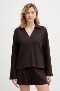 Хлопковая футболка с длинным рукавом hotel karl Karl Lagerfeld, коричневый