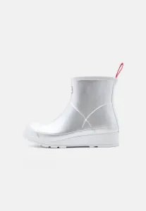 Женские короткие сапоги-резиновые сапоги с металлическим блеском Hunter Original, Silver-Coloured