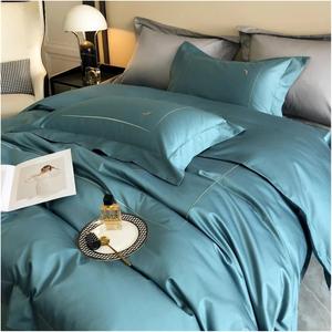 YUSIWOAL Комплект постельного белья из египетского хлопка 1000TC с однорядной вышивкой
