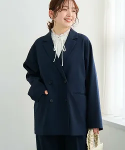 Двубортный пиджак приталенного кроя, напоминающий лён Coen, цвет Navy