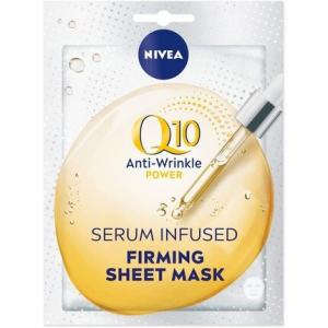 Nivea Q10 Power Anti-Wrinkle + Firming Sheet Mask с коэнзимом Q10 10-минутная крем-маска против морщин, 5 шт.