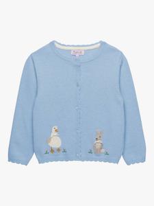 Детский кардиган с уточками и зайчиками Trotters, Pale Blue