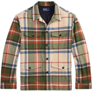 Polo Ralph Lauren Рубашка мужская, оливково-зеленая, с лацканом, умеренный крой