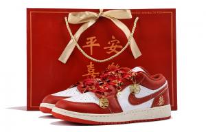 Jordan Баскетбольные кроссовки Air 1 с нескользящим и износостойким покрытием, низкие, винтажные, унисекс, красные