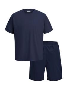 JACK & JONES Пижама короткая 'JACSOLID' в темно-синем цвете
