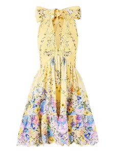 Платье миди с оборками Camilla, желтый