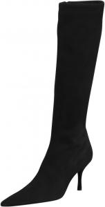 Женские элегантные сапоги Maiyang с заостренным носком, тонким высоким каблуком, эластичные сапоги до колена с боковой молнией, зимние и осенние, для вечеринок, мероприятий и шопинга, размеры US 4-16, Black